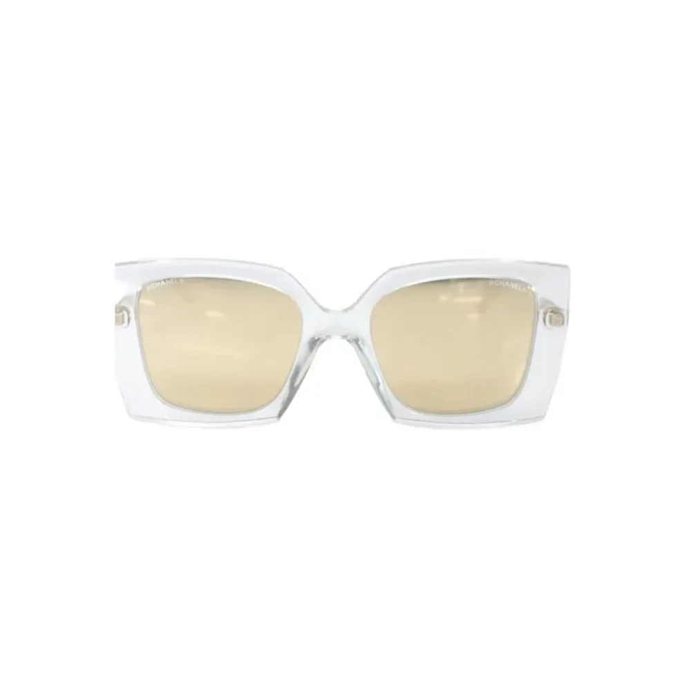 Chanel Womens C.660/T6 53mm 19mm140mm Mirror Lenses Square Sunglasses Clear
